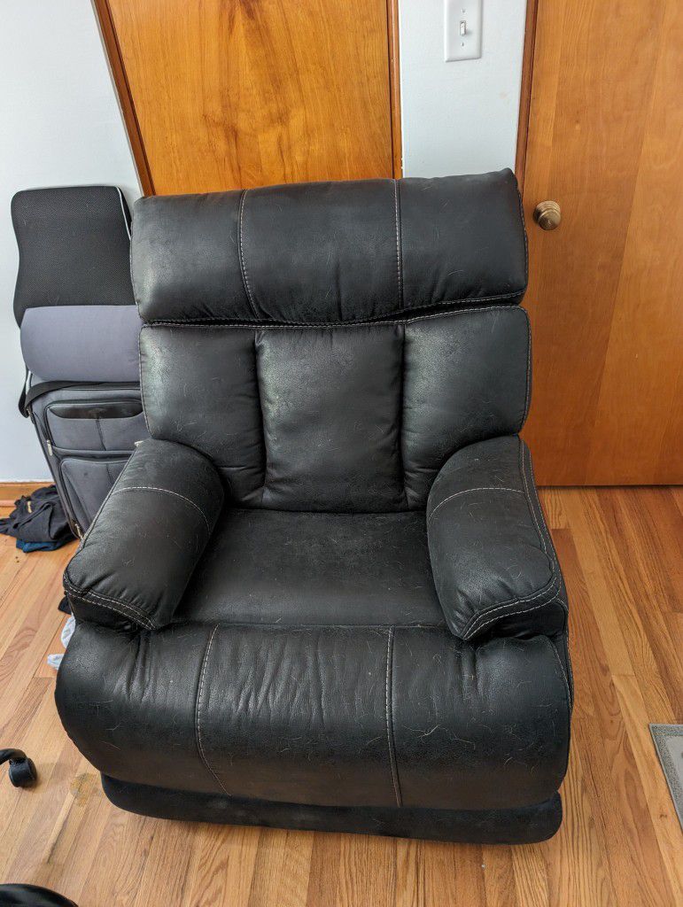 Power Recliner Black Leather