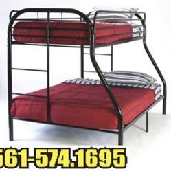 NEW BUNK BED FULL OVER TWIN WITH MATTRESS INCLUDED NEW