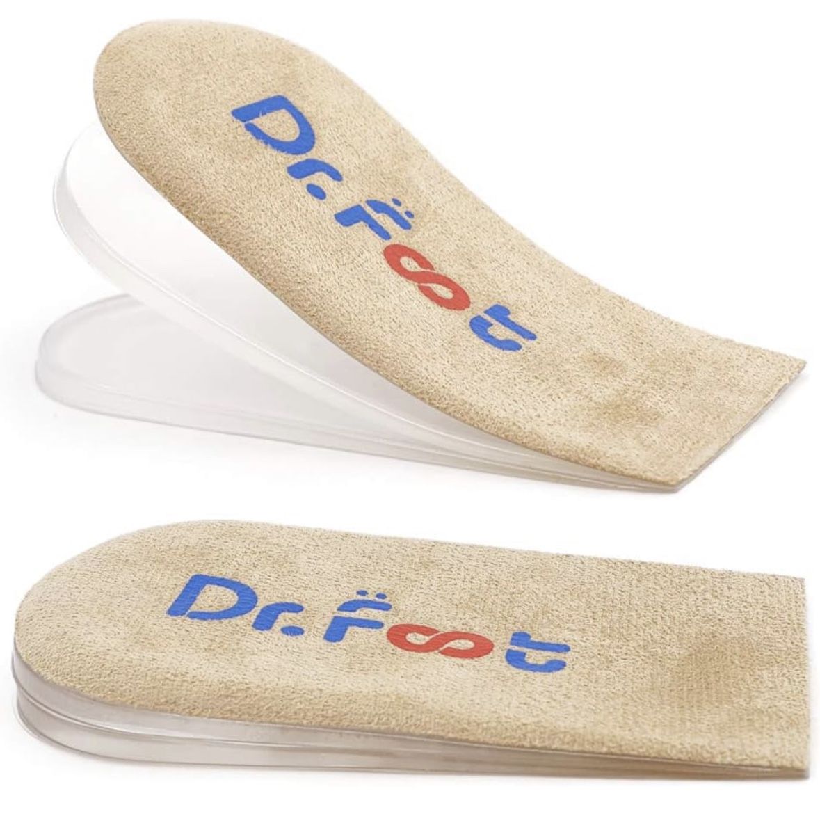 Dr.Foot Adjustable Orthopedic Heel Lift Inserts, Height Increase Insole, Beige 3 layers