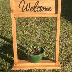 Hanging Basket Welcome Sign