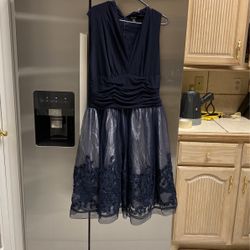 Midnight Blue Party Dress 16 W