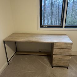 Industrial Modular Desk w/ File Cabinet
