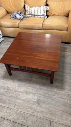 Square Wood Coffee Table Mission Style