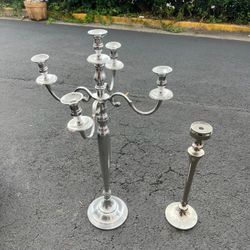 Two Nice Metal Candle Holders