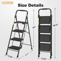 Brand New HBTower 4 Step Ladder with Wide Anti-Slip Pedal and Cushioned Handle 330 lbs