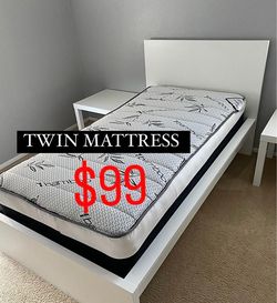Twin size pillow top bamboo brand mattress new