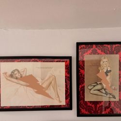 Pair of True vintage PB Bunny spreads, framed