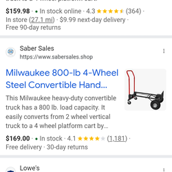 Milwaukee 800 - lb. Dolly