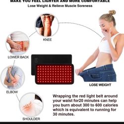 Red Light Therapy Belt, Infrared Light Therapy Device for Body, LED Flexible Wearable Wrap, with Timer for Back Shoulder Waist Muscle Pain Relief Weig