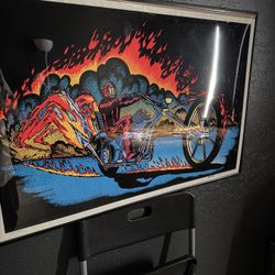 Original 1978 Black Light Motorcycle Poster