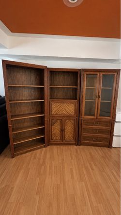 Vintage 3-Piece Wood Wall Unit