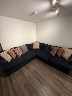 L-Shaped Sectional Sofa – Plush Feather Blend Cushions