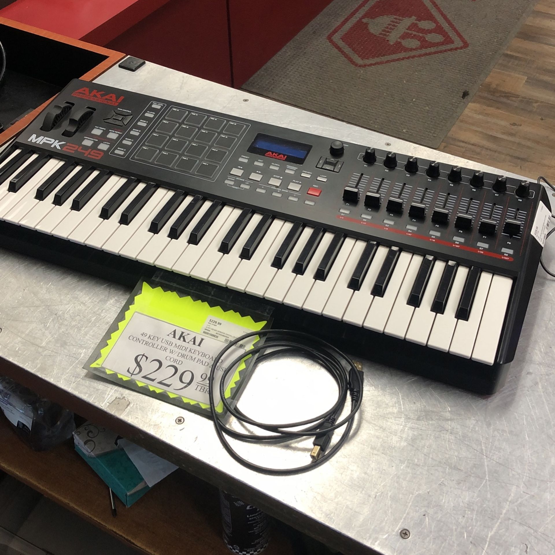 96091 Akai MPK249 49 Key Usb Midi Keyboard Controller W/ Drum Pad & Usb Cord 568835
