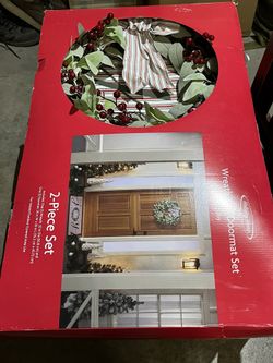  Wreath And Doormat (2-piece Set)