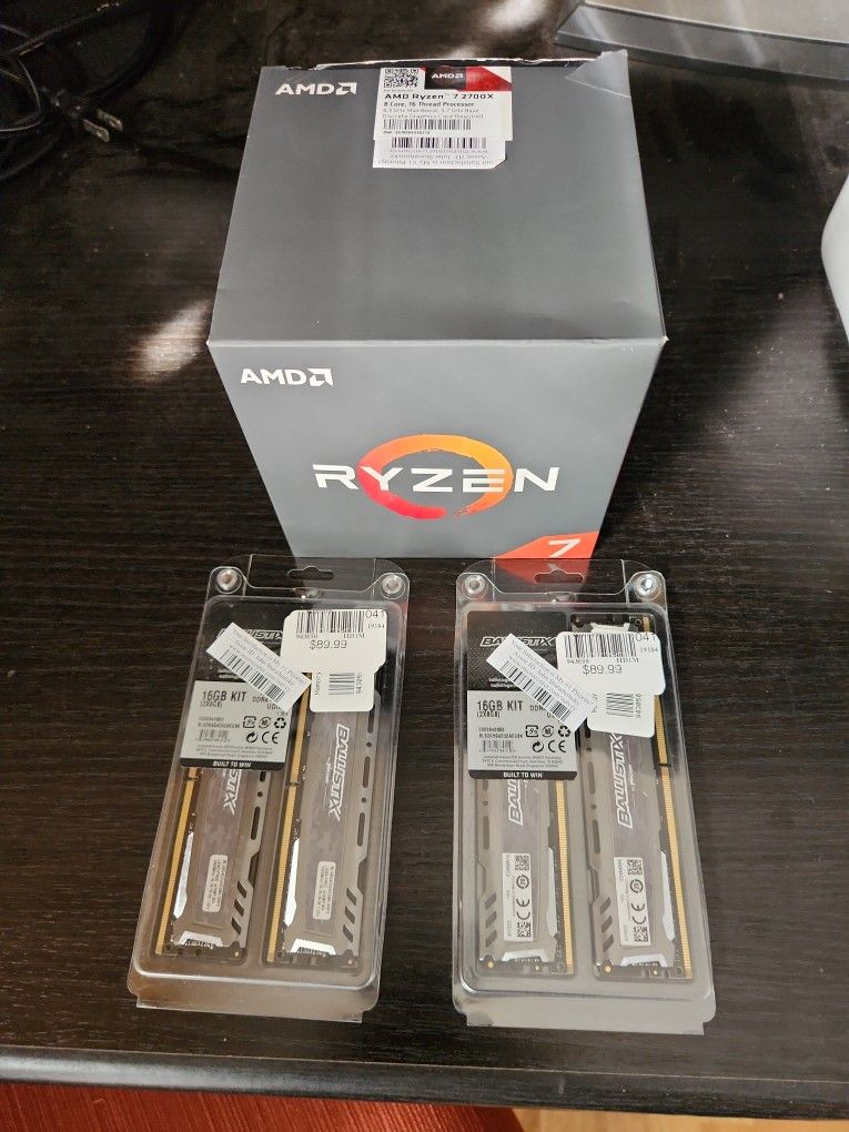 AMD RYZEN 7  2700X  8 CORE PROCESSOR  WITH 64 GB DDR4 TOP QUALITY MEMORY ,  ALL FOR $80