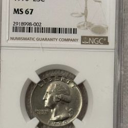 1970 Washington Quarter MS-67 Highest Grade (RARE)