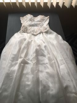 Wedding/bridal gown with beautiful beadwork and shawl