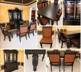 Elegant 8-Piece Solid Wood Dining Room Set