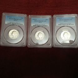 (3) 1976 SILVER PF 69 QUARTER LOT