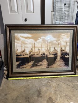 Framed Boat Wall Decor Art - 46”x34.5”