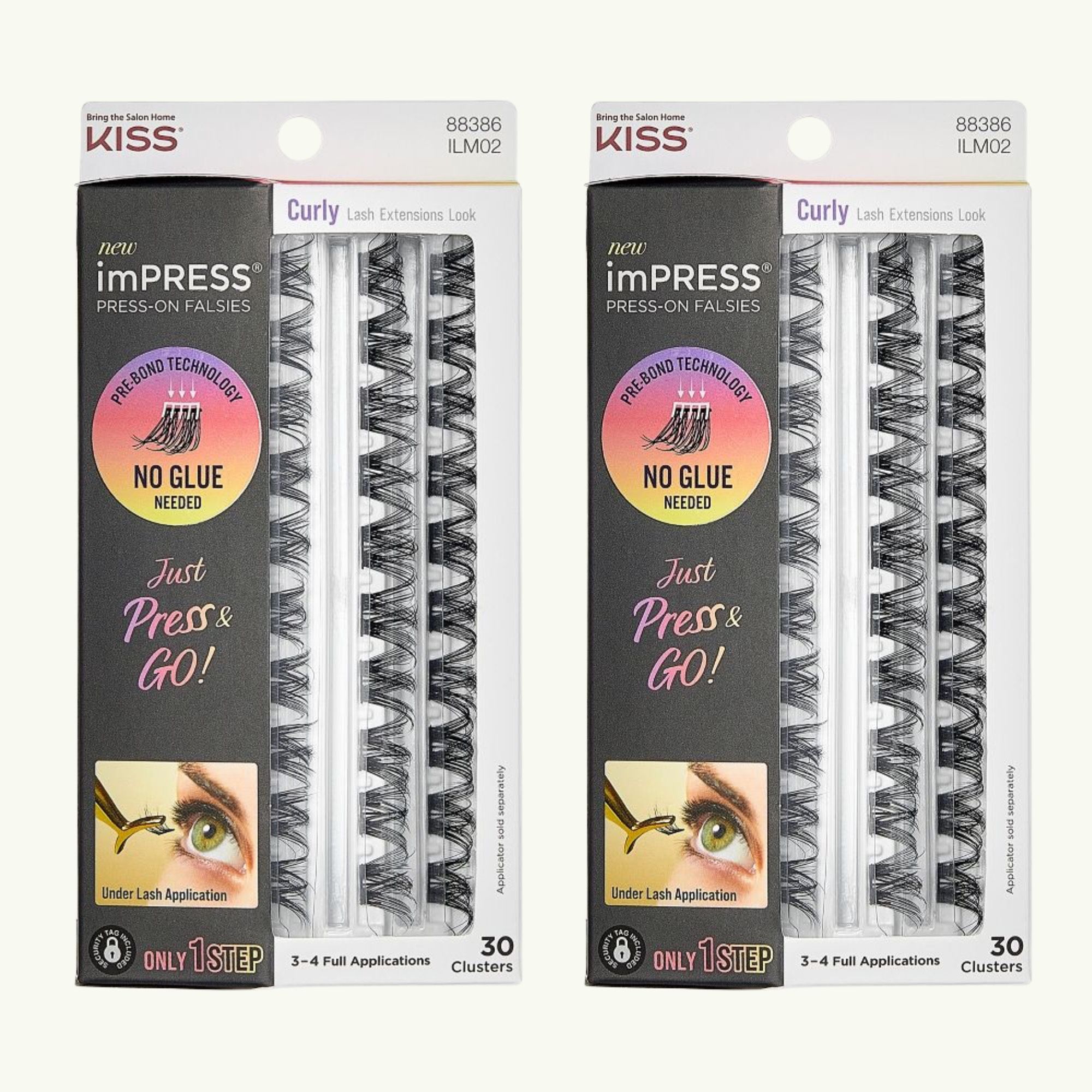 2 Of KISS Products imPRESS Press-On Falsies Eyelash Clusters Refill - Curly - 30ct