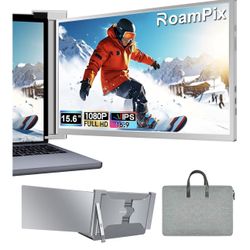 Laptop Screen Extender, 15.6" FHD 1080P IPS Portable Monitor for Laptop, Dual Monitor Extender for 13"-17.3" Laptops, Compatible with MacOS, Windows