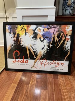 VINTAGE Lido el Prestige Cabaret custom framed poster 40"x29.5"