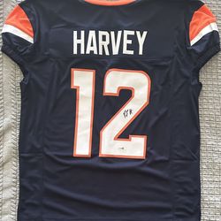 RJ Harvey Signed Denver Broncos Custom Pro Style Jersey JSA