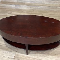 Oval Cherry Wood Coffee Table