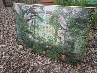 Vintage Boho Gold/Brass Framed 1978 Scandecor poster Of Plants 