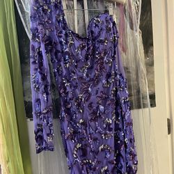 Short Purple Beaded Dress