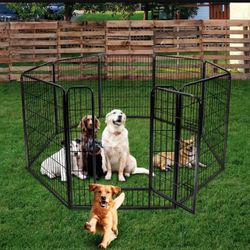 Dog Playpen Outdoor, Indoor Pet Pen, 8 Panels Dog Fence for Small/Medium Dogs, 40 Inch Heavy Duty Pet Exercise Pen for Rabbit/Puppy/Small Animals Por
