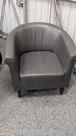 Gray faux leather chair