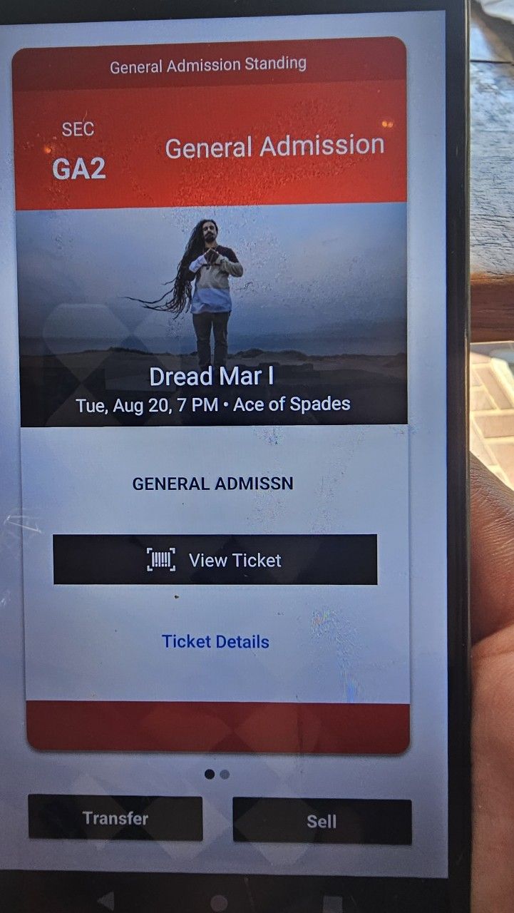 Dread Mar Tickets In Sacramento TonightNight