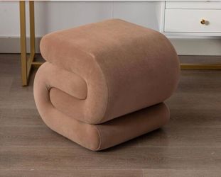 S Shape Velvet Ottoman Stool