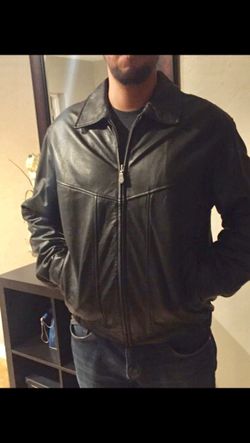 Brand new!!! Black leather jacket for men!