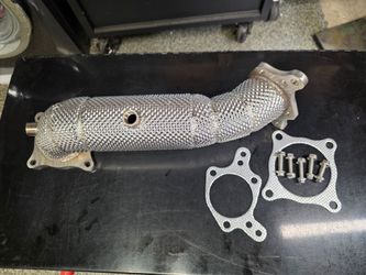 Hard lagged shielded catless downpipe for k20c1 civic type r fk8 fl5, accord cv2 tlx 2.0t