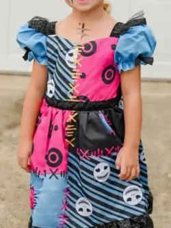 ADORABLE NIGHTMARE BEFORE CHRISTMAS Sally Costume Dress Size 6-7