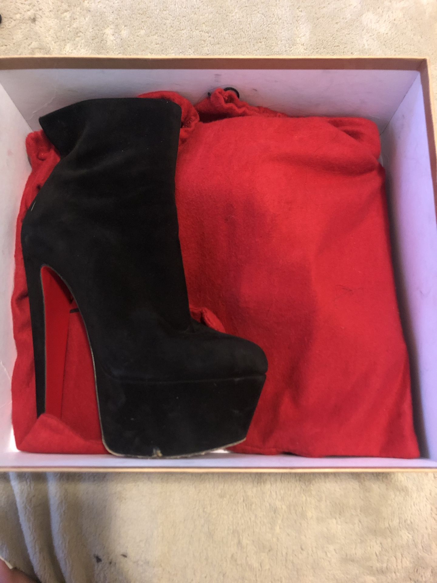 Christian Louboutin Black Suede Boot