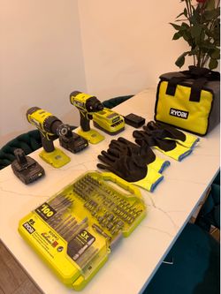 Ryobi ONE+ 18V Cordless Drill & Impact Driver Combo Kit + 95pc Bit Set