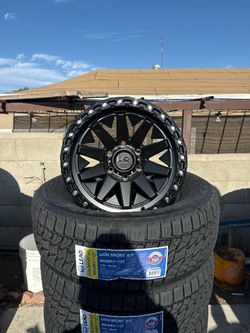 Package RIMS and tires 6x139 black 17's tires 265/65/17 Lion sport all terrain