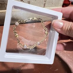 925 bracelet  Gold color & colored stones