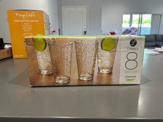 Libbey Vintage Frost Glass Drinkware Set, 16oz, 8-Piece