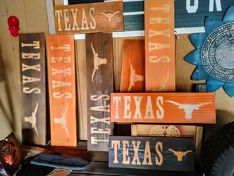 Homemade Texas Longhorn wooden signs