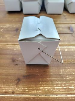65 PIECES SMALL WHITE PAPER TAKEOUT BOX FOR TREATS/GUEST FAVORS **ALL NEW** 10 FOR ALL