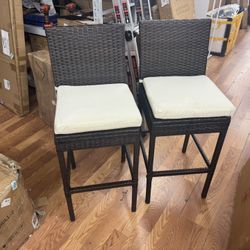 Two Wicker Chairs 28” H Seat 