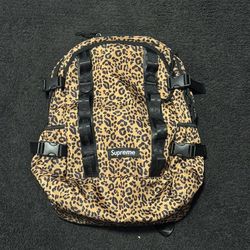 supreme leopard print backpack