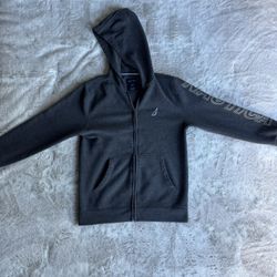 Nautica Black Zip-Up Hoodie (Youth L / 14-16)