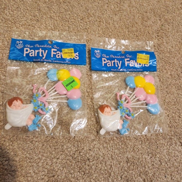 Lot Of 2
Vintage Baby Shower Cake Decorations