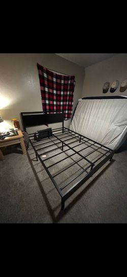 Queen metal bed frame and headboard